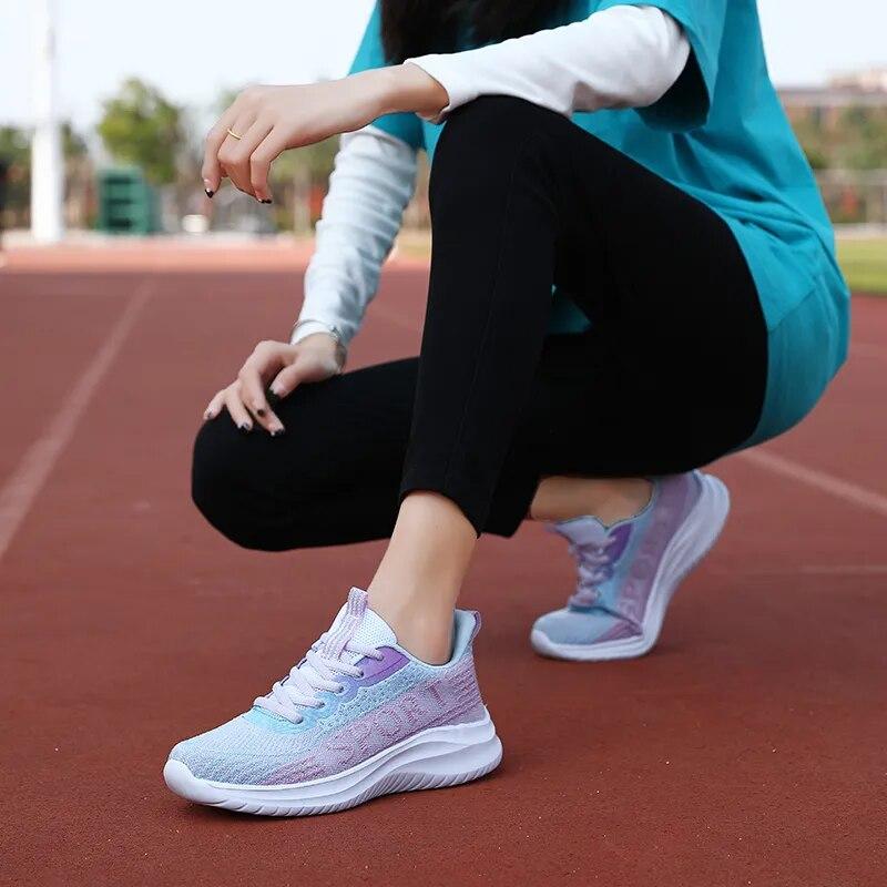 Женская повседневная спортивная обувь Кроссовки Женская повседневная обувь Модные дышащие — фото 9