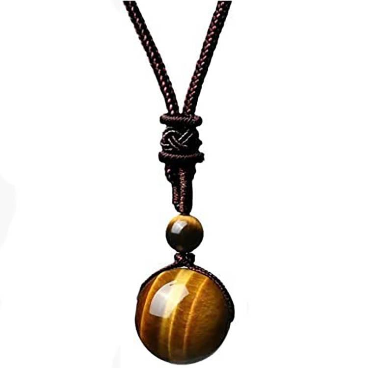 16mm Natural Obsidian & Tiger Eye Cross Necklace with Amethyst Pendant - Holiday Gift for Couples