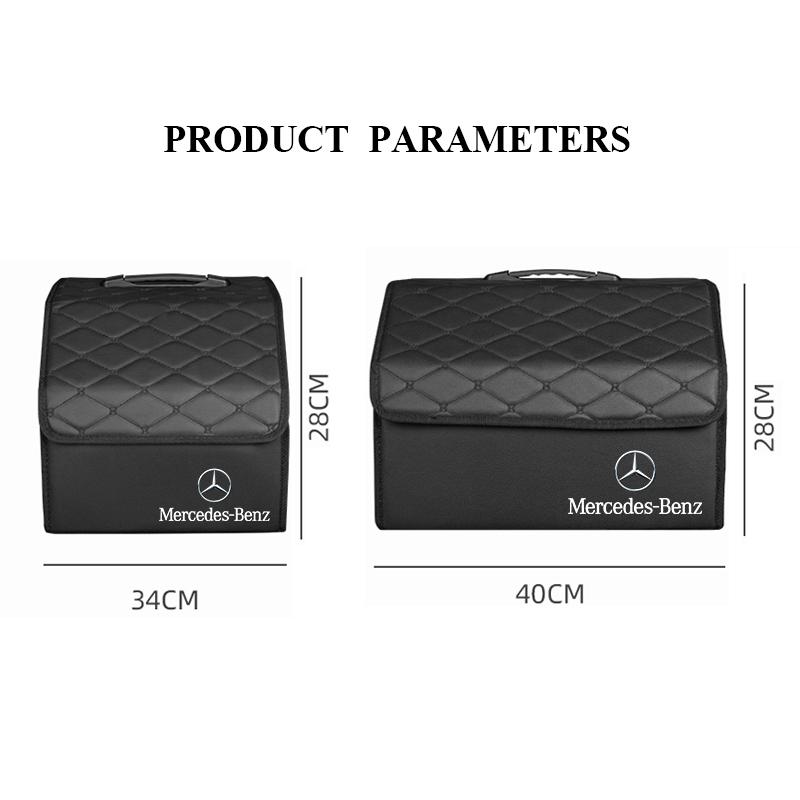Leather Car Storage Box Trunk Organizer Bag Folding Tidying Bins For Mercedes Benz W205 W177 A Class W201 W220 GLC W203 CLA W213 Kk1