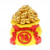 Fortunate Resin Chinese Money Bag Prosperity Figurine for Desk Home Wealth and Fortune Decor