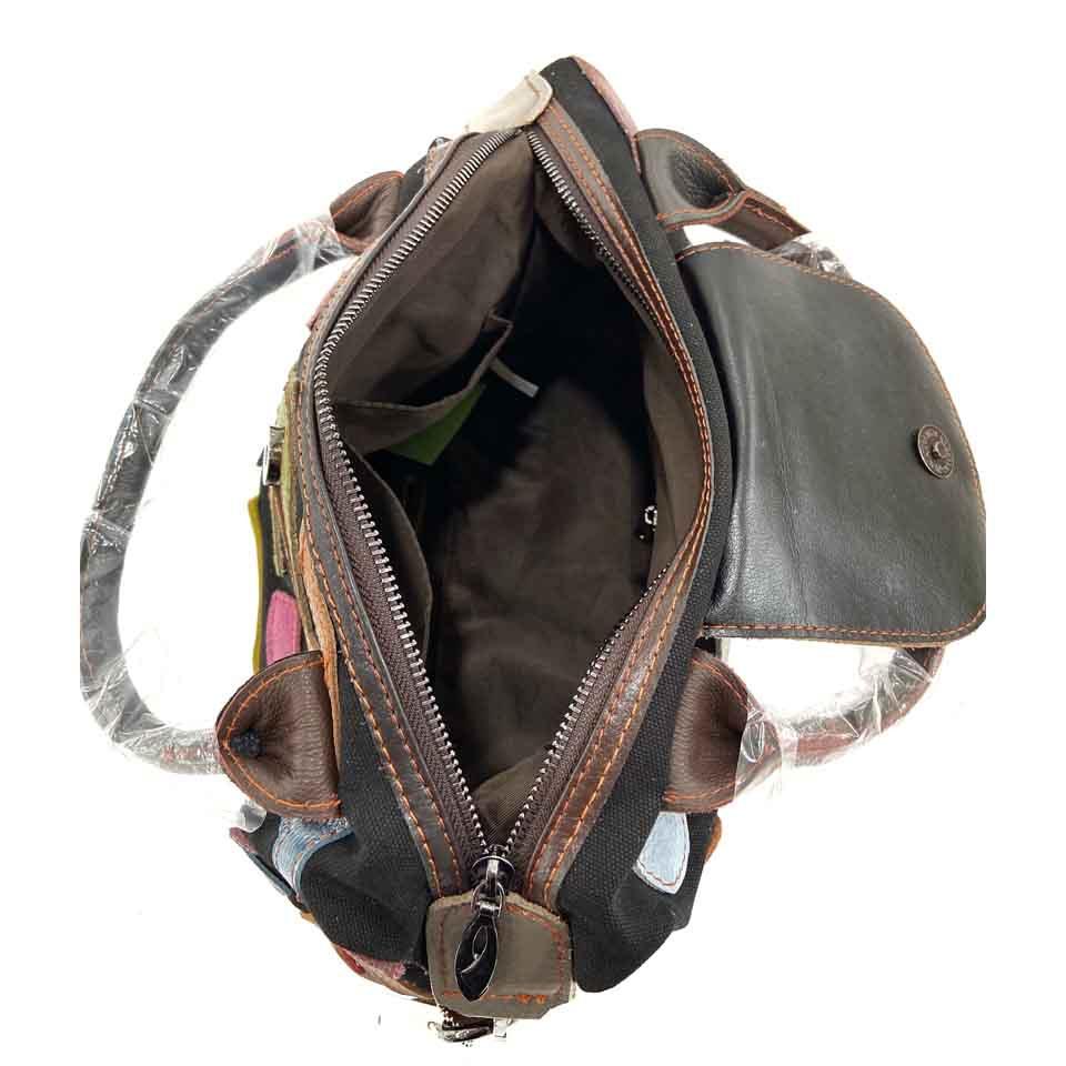Bag Geometric Splicing Cowhide Handbag Messenger Bag Women'S Bag High Texture Shoulder Bag