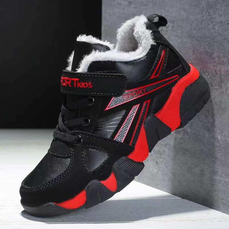 Wintersportschuhe Jungen warm neue Sportschuhe lässig Mittelschulkinder Baumwollschuhe Jungen Grundschüler