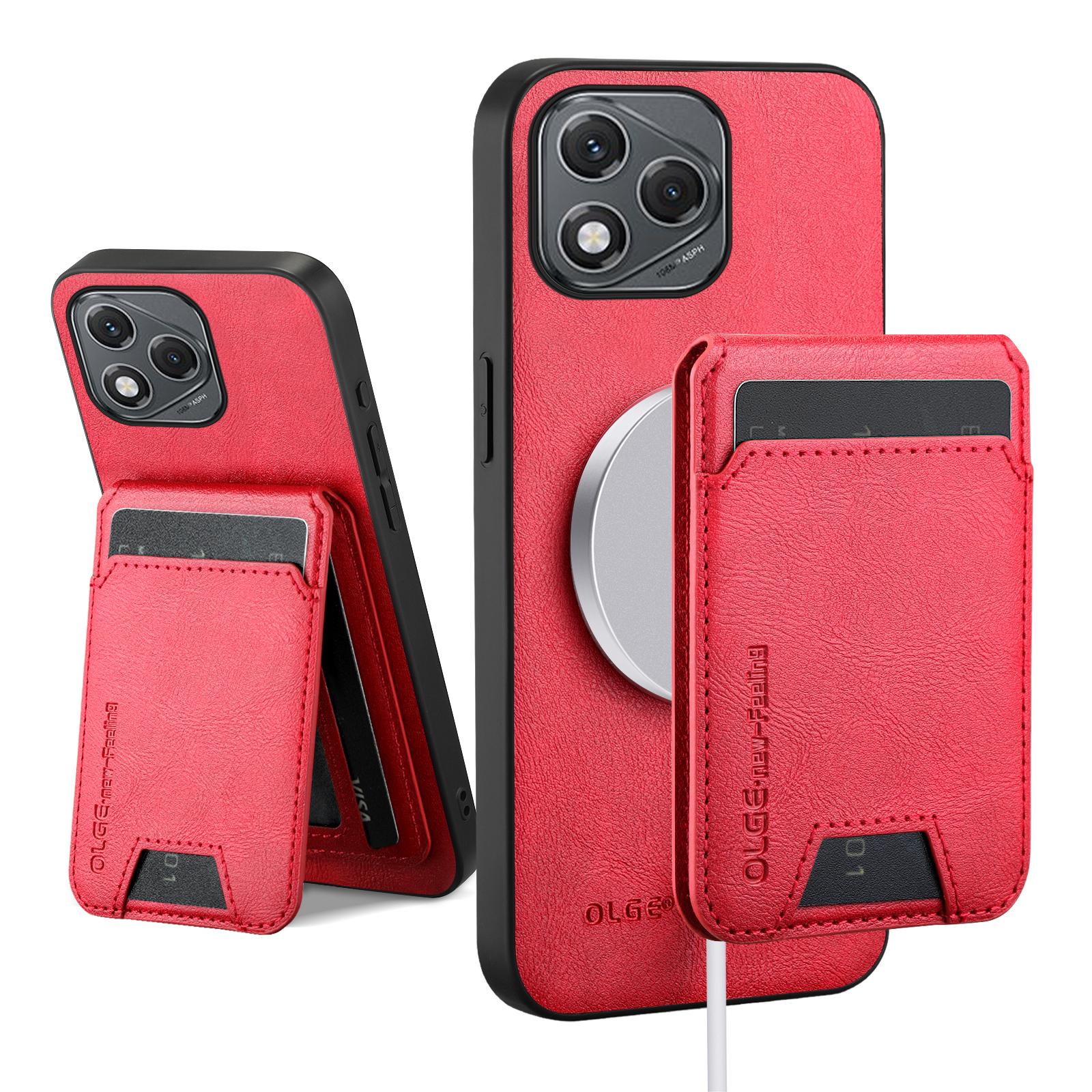 

Чехол-кошелек с держателем для карт для Honor 400 200 90 Magic 7 Lite, магнитная обложка, кожаный чехол-подставка для Mag-safe, мягкие чехлы для телефона Honor Magic 7 Lite красный