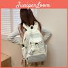 Fashionable Color Blocked Letter Printed Strap Decoration Student Backpacks For Middle And High School Students