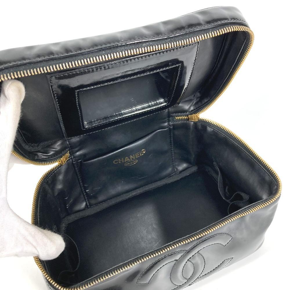 CHANEL With mirror CC logo Bag Vanity Bag Horizontal Cosmetics Pouch Hand Bag