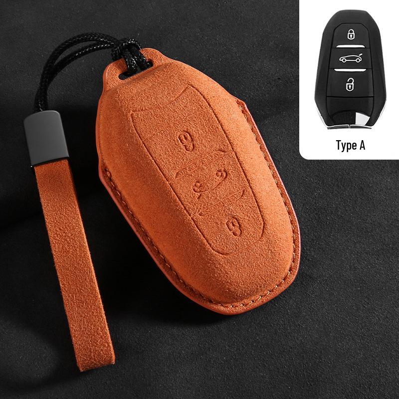 Wildleder Schlüsselhülle für Peugeot 408/508L PHEV/2008/4008 (Modelle 2022/23)