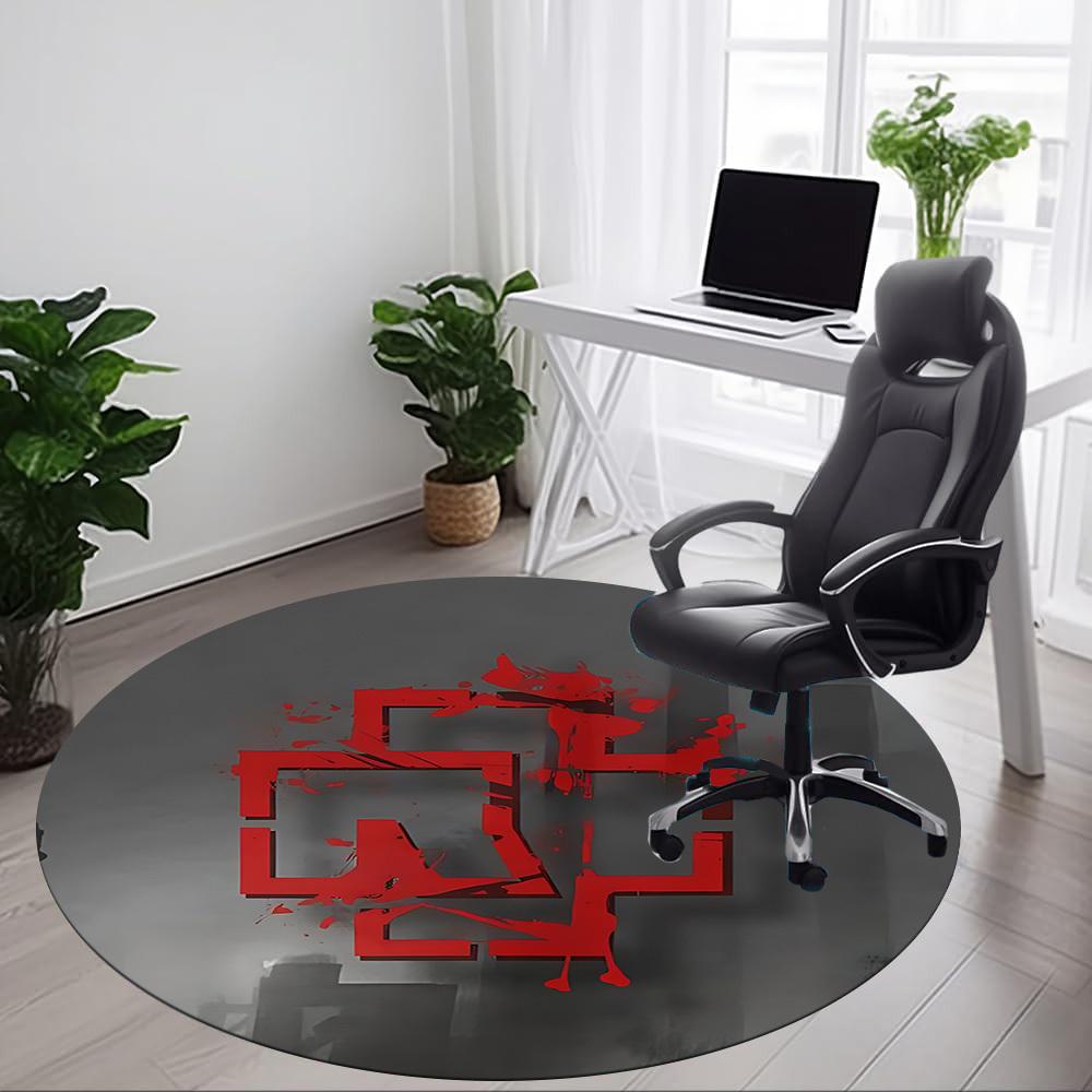1pc Rammstein Music Office Round Area Rug,  Under Office Chairs Bedroom Living Room Home Decor a0926144
