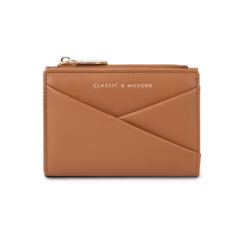 

EMY-li mini wallet ladies bifold cute Fashionable card case coin purse (brown)