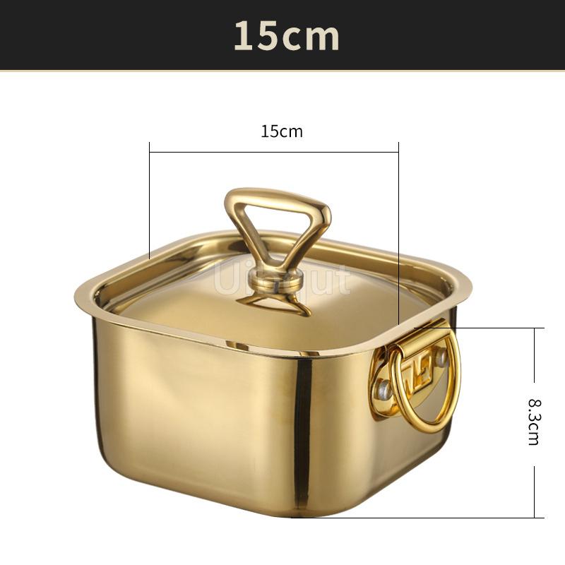 304 Stainless Steel Small Hot Pot One Person, One Pot for Household and Commercial Use Square Personal Hot Pot Chafing Dish