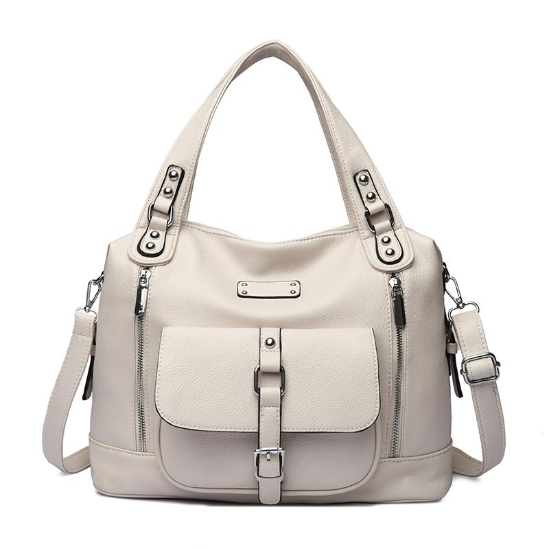 

Розкішна Жіноча Сумка з М якої Шкіри Відомого Бренда Велика Містка Сумка-Тоут Жіночі Сумки Через Плече Кросбоді бежевий