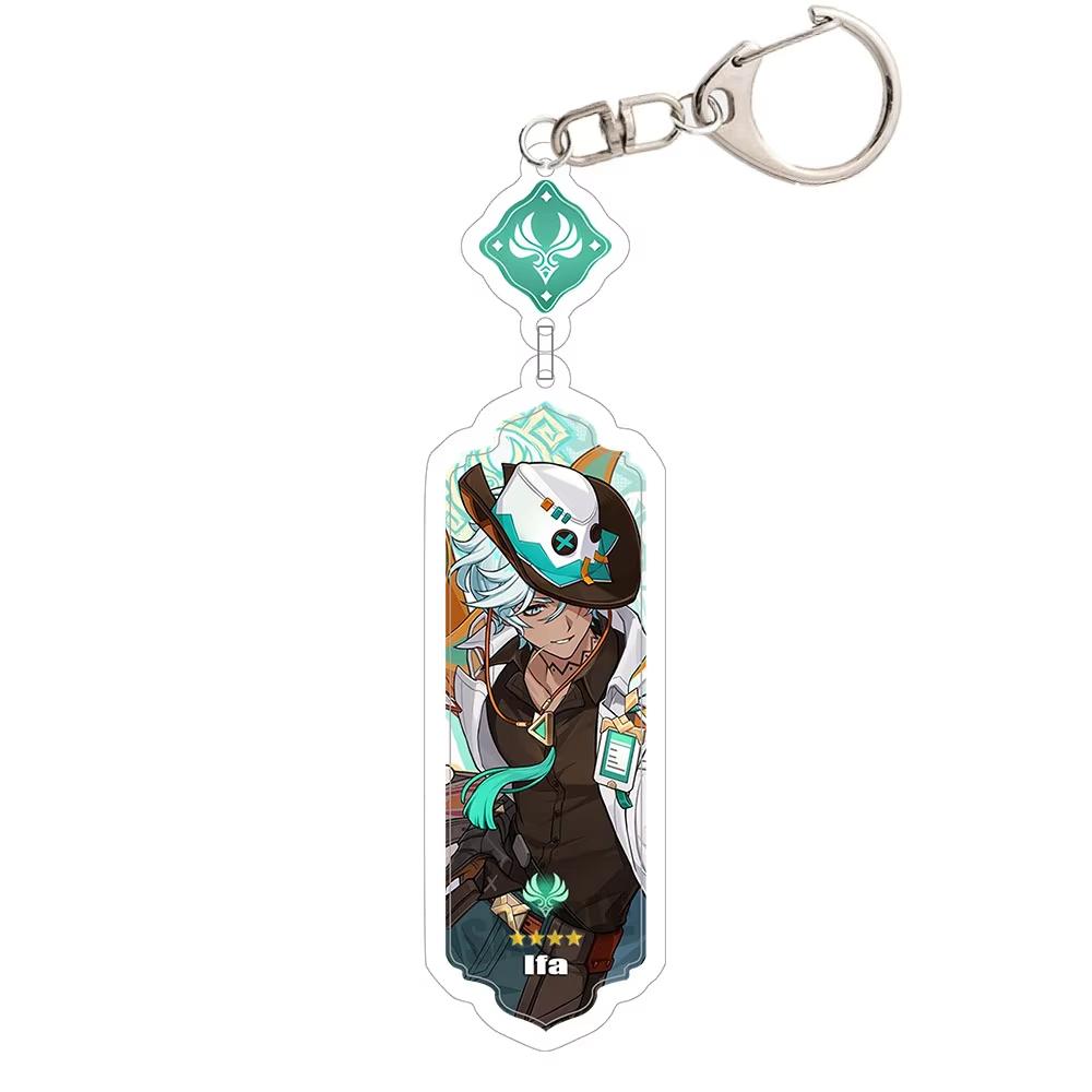 Portachiavi Anime Linnea Flins Durin Mualani Furina Arlecchino Accessori Portachiavi Genshin Impact Ciondolo Carino per Borsa Portachiavi Regalo