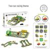 Magnetic Building Blocks & Electric Track Car City Set: Stained Glass Educational Toy for Kids