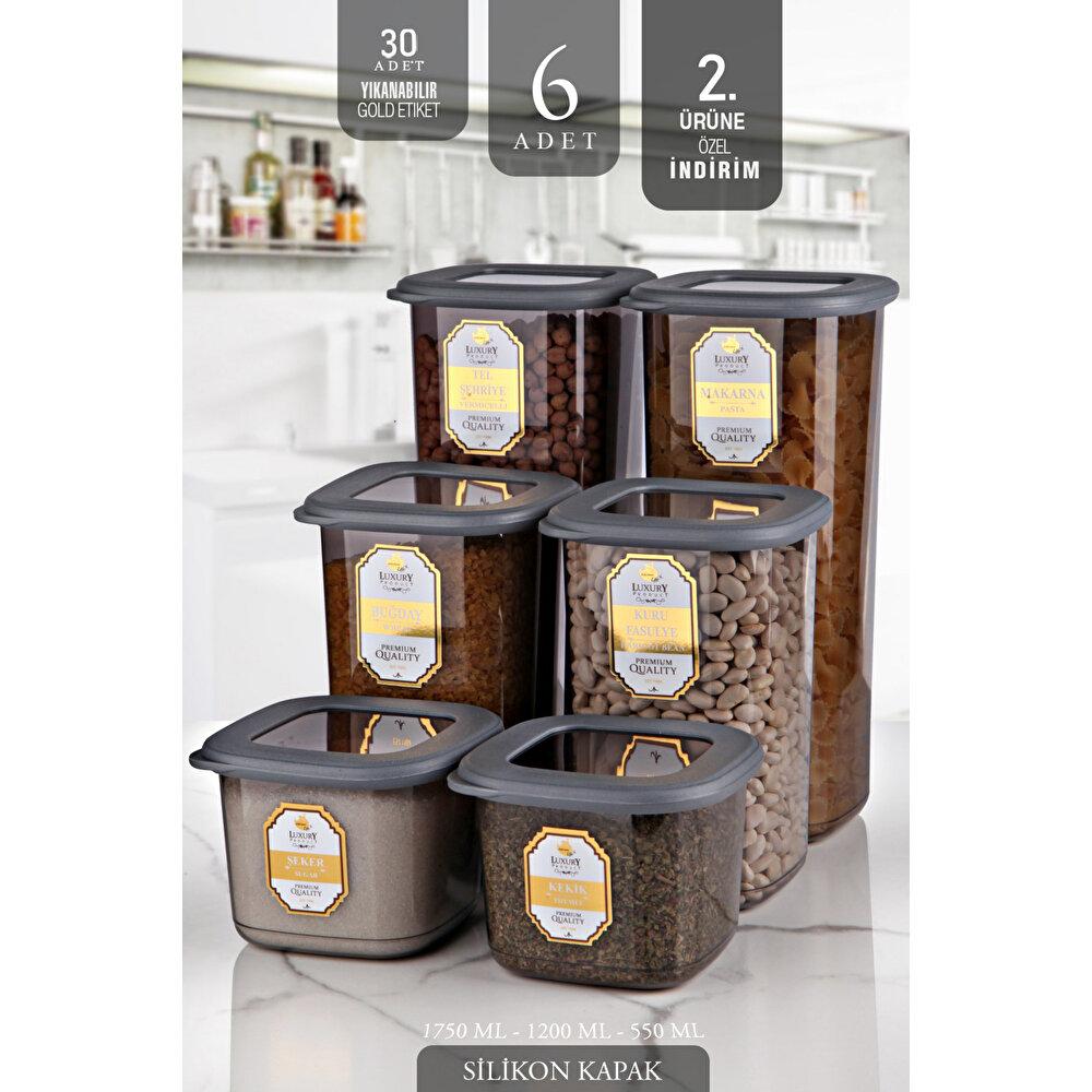 

Набор Passion Home из 6 квадратных контейнеров для хранения Boly антрацитового цвета — набор, который можно собрать в несколько наборов — Food Jar 6 pcs