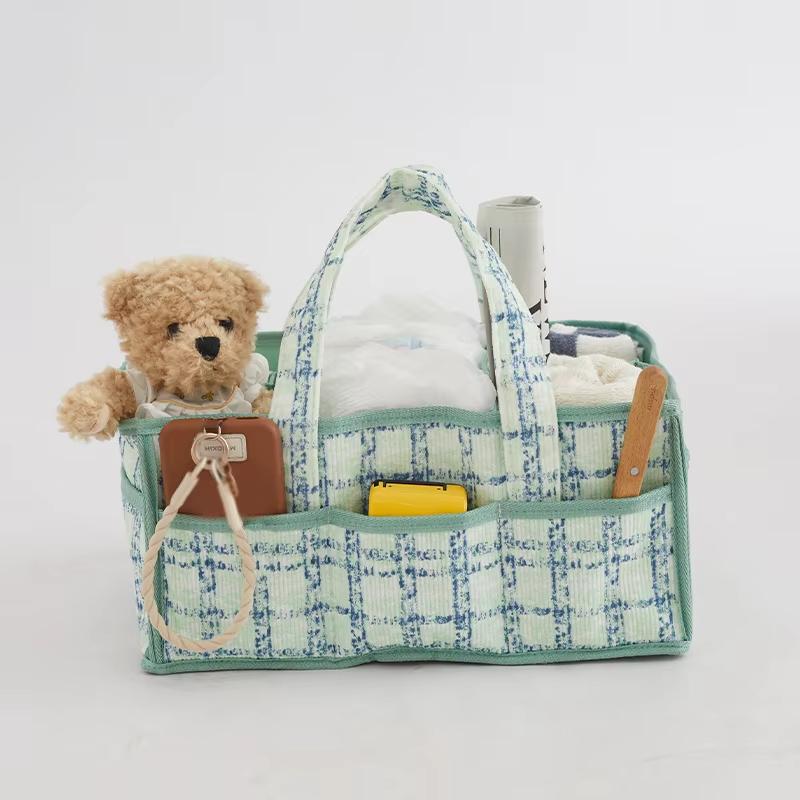 Diaper Bag Large Capacity Multiple Pocket Diaper Caddy Felt Washable Baby Diaper Nappy Organizer Bag Nursery Carrier Storage Bin