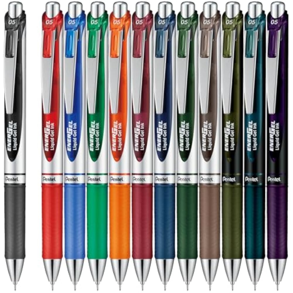 Pentel Ballpoint Gel Ink Gel Knock Type 0.5mm BLN75-12AMZ 12 Colors