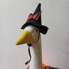 Goose Outfits Halloween Porch Goose Clothes with Witch Hat Bowtie And Tutu Skirt for 23-inch Lawn Goose Statue