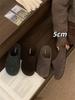 5CM Inner Height Increase, Gray Woolen Birkenstocks, Small Potatoes with Plush To Keep Warm, One Pedal Bag Head and Half Drag, Hairy Shoes for Women