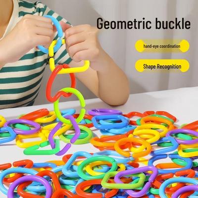 Geometric Chain Buckle Early Education Desktop Toy - Large Building Blocks for Children's Development