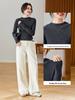 Women's Cotton Cocoon Half-High Collar Knitwear - Slim Fit Solid Color Base Layer Top (Spring/Autumn 2026)