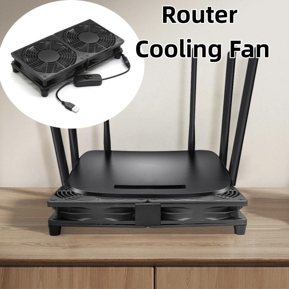 Protective Net Router Cooling Stand Dual Fans USB Radiator Base Optical Modem/Router