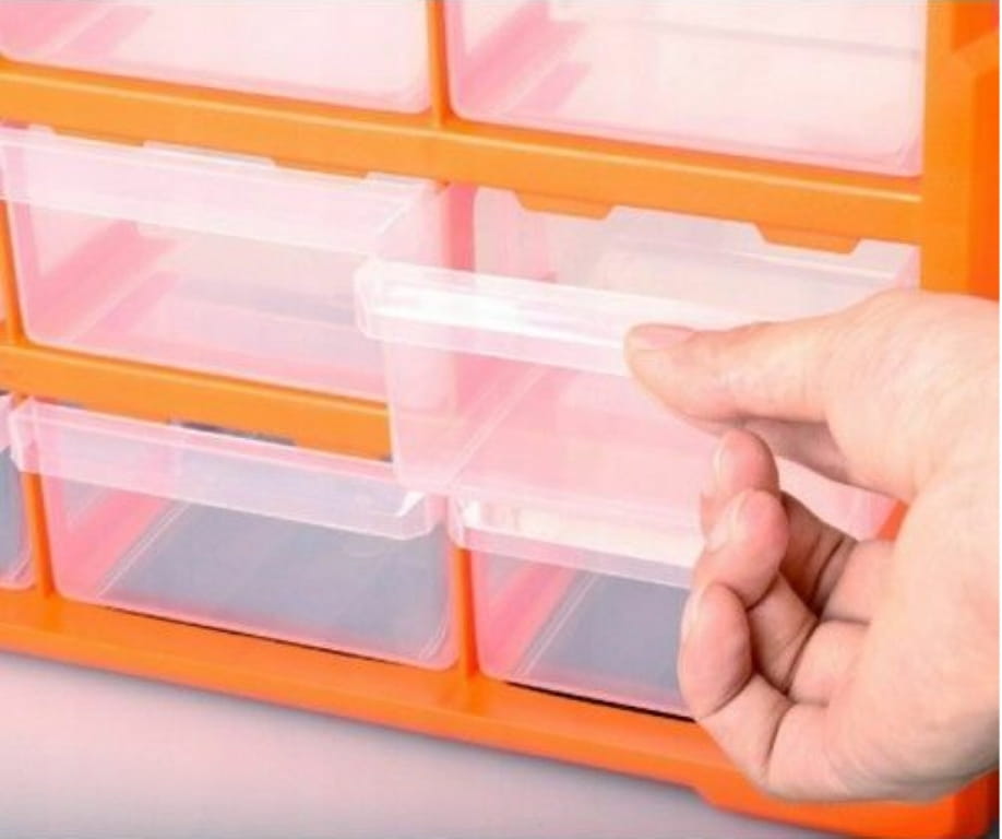Wall-Mounted Plastic Workshop Organizer, 39 Drawers