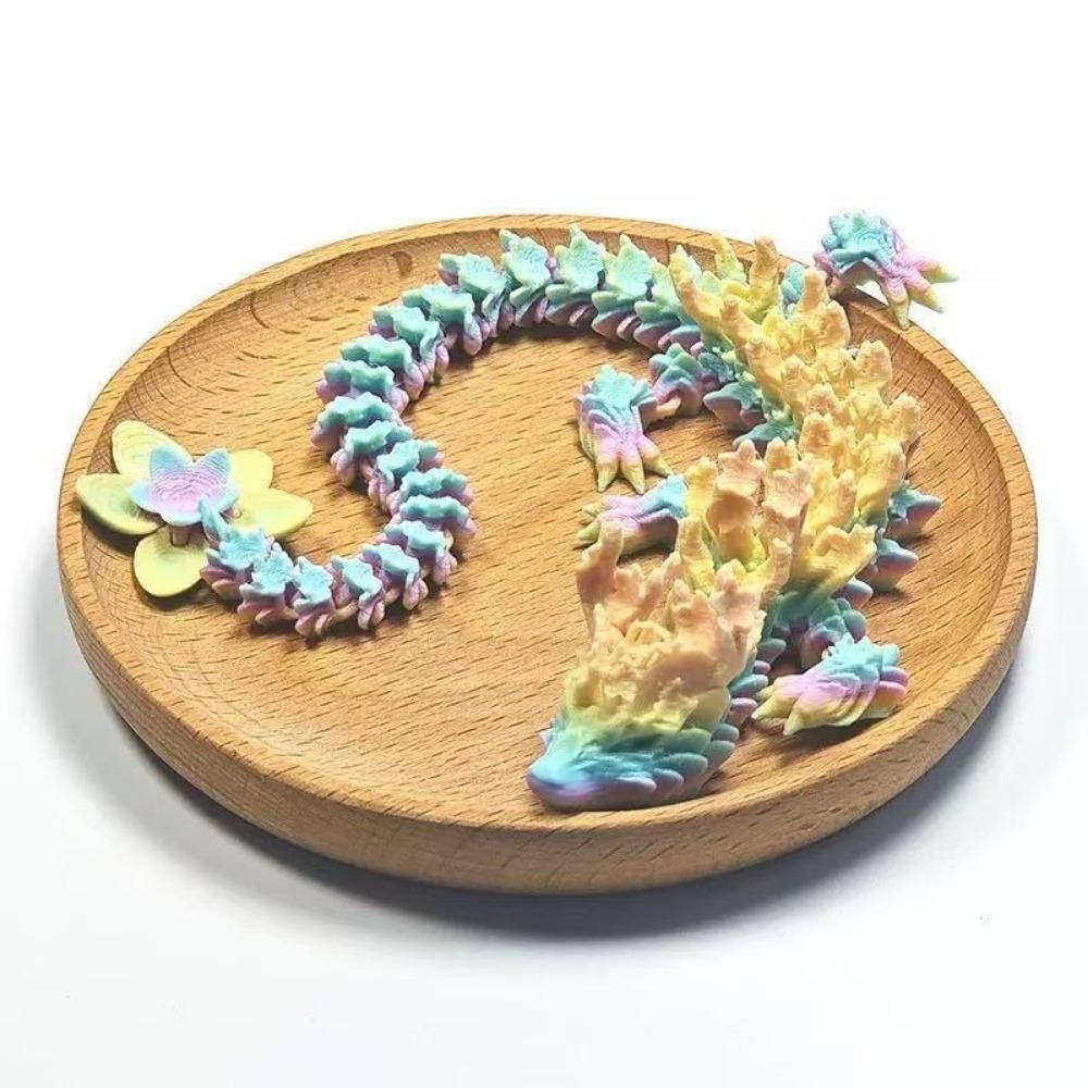 Sakura Dragon 3D Printed Diceratops Dragon Laser 3D Articulated Dragon Toys Fish Tank 15cm цветной