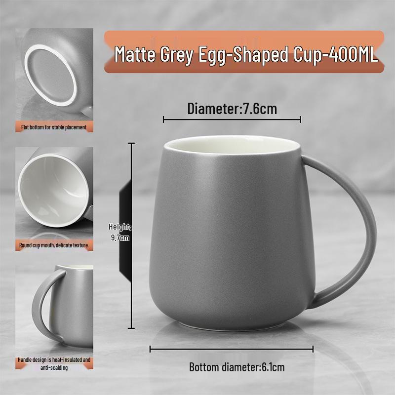 Hotel Ceramic Mug: Breakfast, Coffee, Tea, & Milk Cup for Guest Rooms 400ml