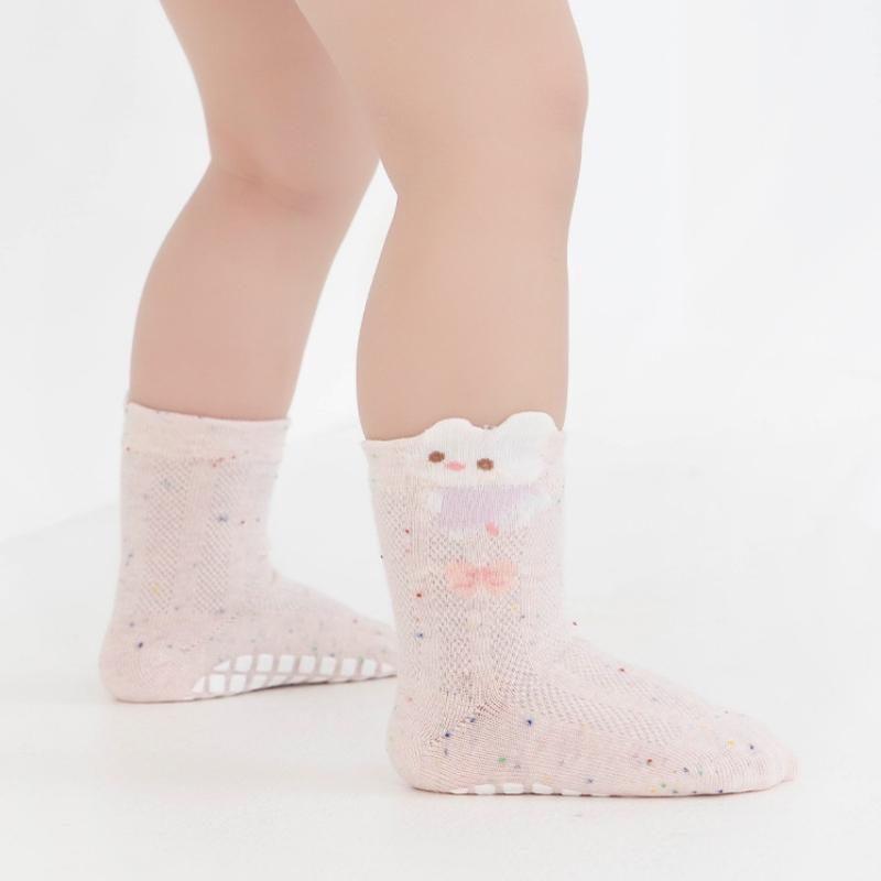 4Pairs/Set Baby Floor Socks Summer Thin Mesh Breathable Anti Slip Grip Toddler Socks Soft Cotton Newborn Kids Socks For Baby
