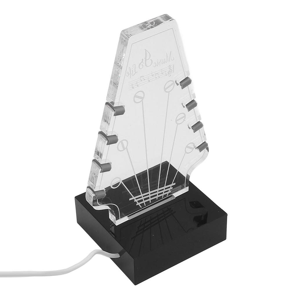 Light Up Guitar Pick Holder 3 Color Temperatures 10 Brightness 8 Slots Adjustable Acrylic Electric G