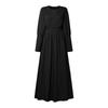 ZANZEA Muslim Casual Round Neck Long Sleeve Loose Women Long Dress