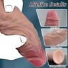Thick Realistic Dildo,Giant Dual Density Silicone Penis with Strong Suction Cup,Soft Light Beige Design for G-Spot&Anal Stimulation,Adult Toy