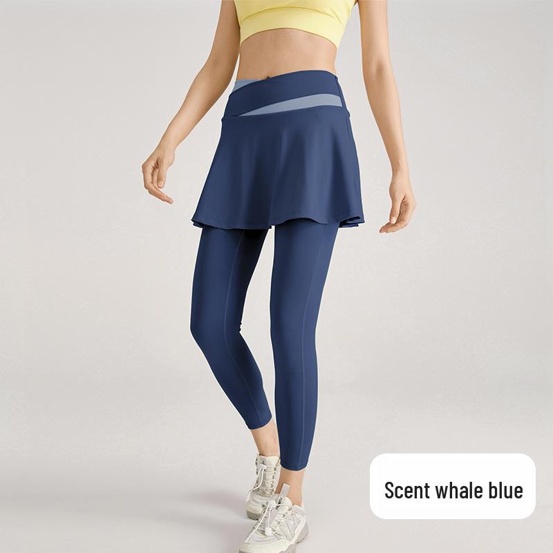 High Elastic Women s Nude Feel Skirted Yoga Pants - Slimming, Anti-Exposure, Fake Two-Piece Design