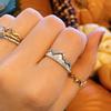 High-End S925 Sterling Silver Layered Mountain Peak Ring for Women - Micro-Inlaid Fashion European and American Style Index Finger Jewelry.