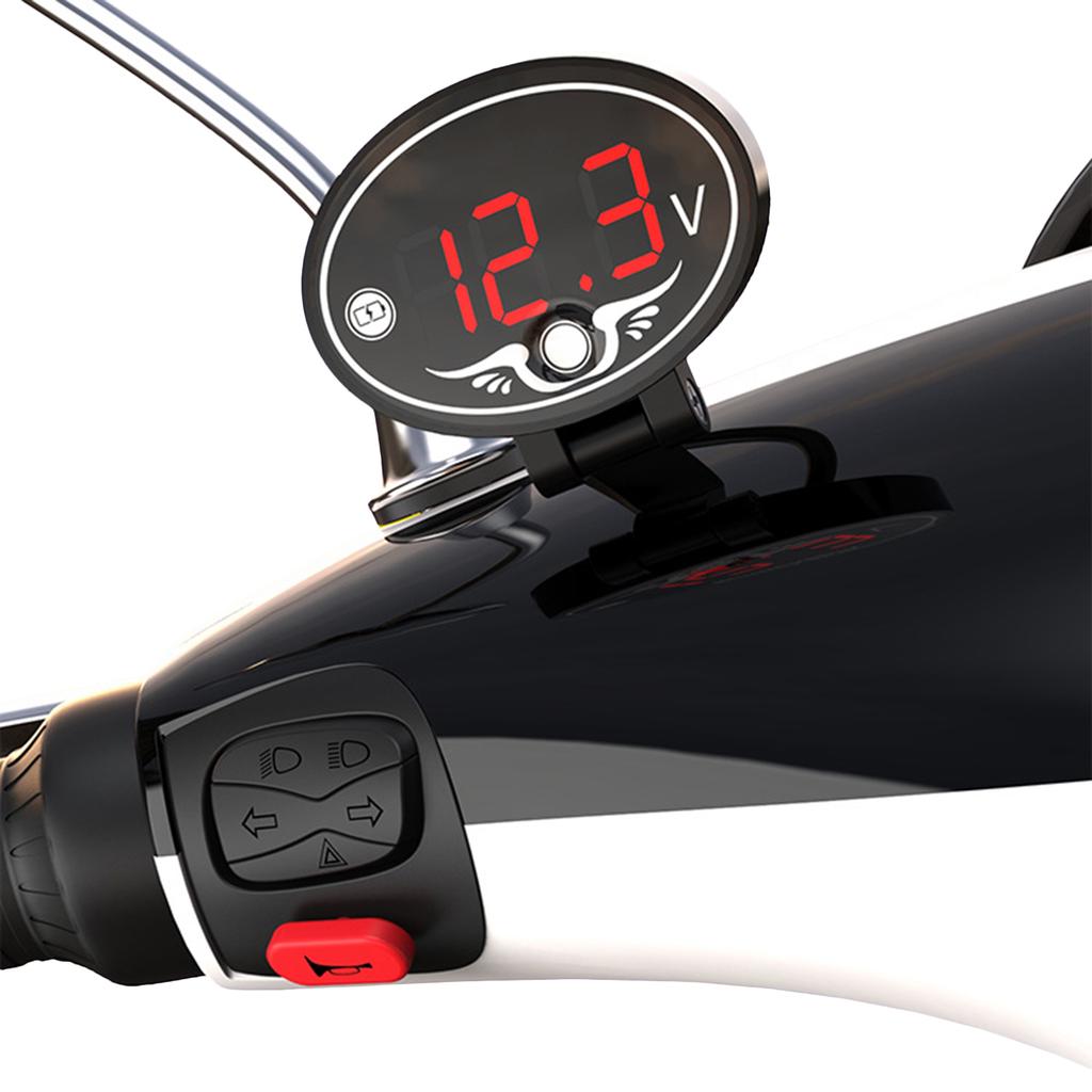 12V Motorcykel Voltmeter Multifunktion Vattentät Timer med LED Digital Display Panel