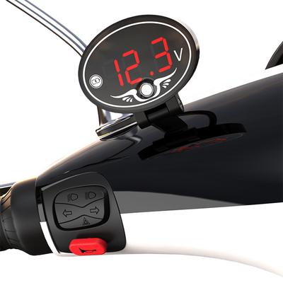 12-V-Motorrad-Voltmeter, multifunktionaler, wasserdichter Timer mit LED-Digitalanzeigefeld