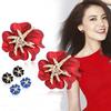 Women's Elegant Flower Starfish Charm Rhinestone Ear Studs Fashion Earrings Gift