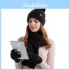 Winter Knitted Hat Scarf Gloves Threepiece Set For Women With Breathable And Warm Design