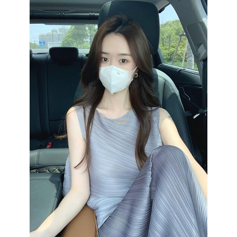 

Miyake двухкомпонентный летний костюм 2024 года с плиссированной юбкой для женщин S