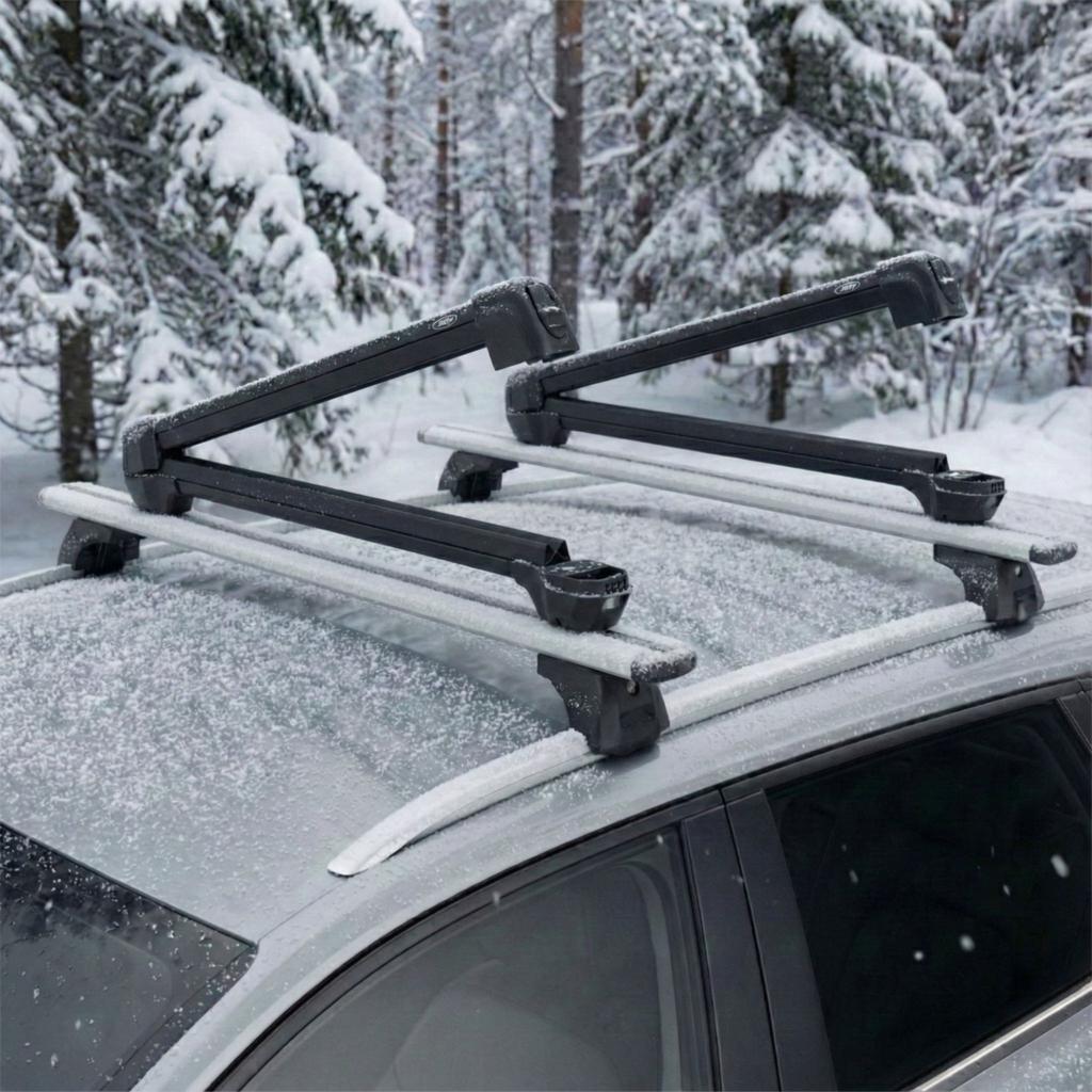 Bagażnik Na Narty Hakr 6 Par Uchwyt Narciarski 4 Deski Aluminium Czarny