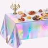 5PCS Rectangular Laser Disposable Tablecloth Shiny Iridescent Tablecloth  Birthday Party Supplies