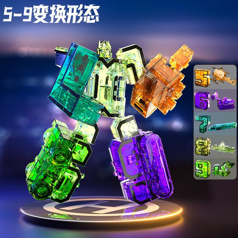 Cyfrowa Zabawka Puzzle Deformacja Montaż Pasujący Robot, Dzieci, Diamentowy Mecha Samochód Chłopiec