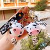 Cartoon Cow Shape Keychain Keyrings Commemorative Keychains PVC Material Keys Rings Car Keys Jewelry Gift for Women Girl