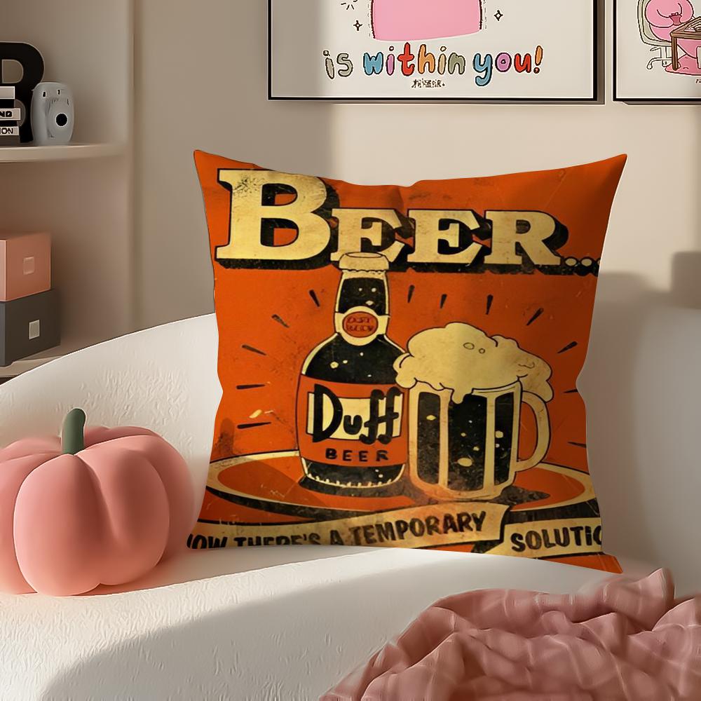 Rustikal Gemütlich Kunst Bier Wein Retro Stil Kissenbezug Kissenhülle Kurzer Plüsch Verdeckter Reißverschluss Zimmer Sofa Kissenbezug