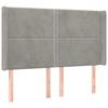 VidaXL Tête de lit avec oreilles Gris clair 147x16x118-128 cm Velours3119488