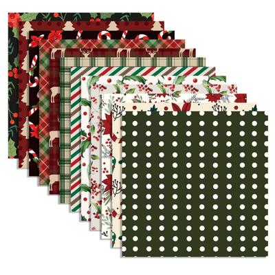 24 pièces/ensemble papier de scrapbooking joyeux noël Double face fleur de noël arbre de noël papier à motifs d'élan vert rouge papier artisanal décoratif pour carte