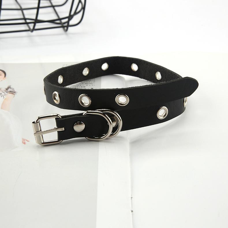 Jewelry Neckband Exaggerated Sexy Pu Leather Collar Personalized Bell Neck Chain Collarbone Chain Women'S Necklace