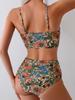 Women's One-Piece High-Waisted Printed Swimsuit - Sexy Bikini Separates