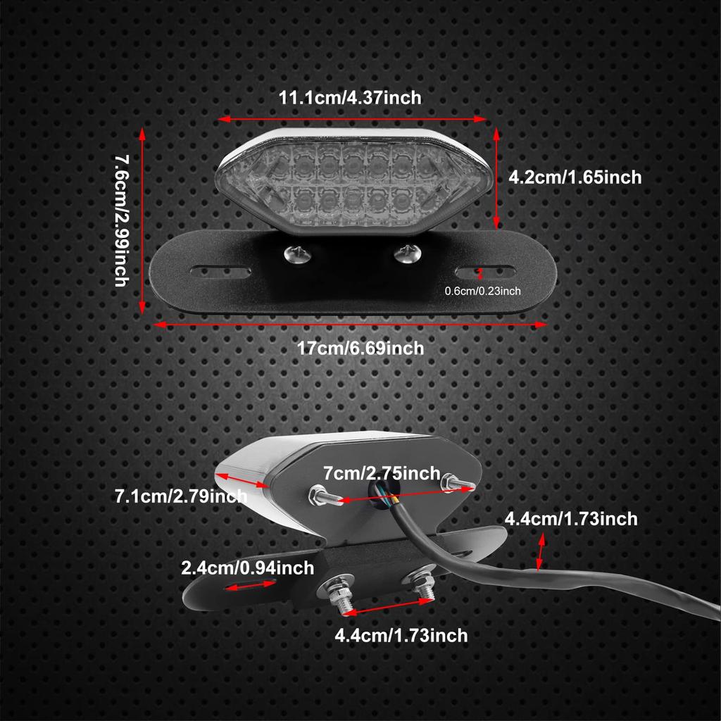 Ygmylandbb Motorcycle Tail Lamp Bike Brake Tail Light Integrated Stop Lamp LED DC12V License