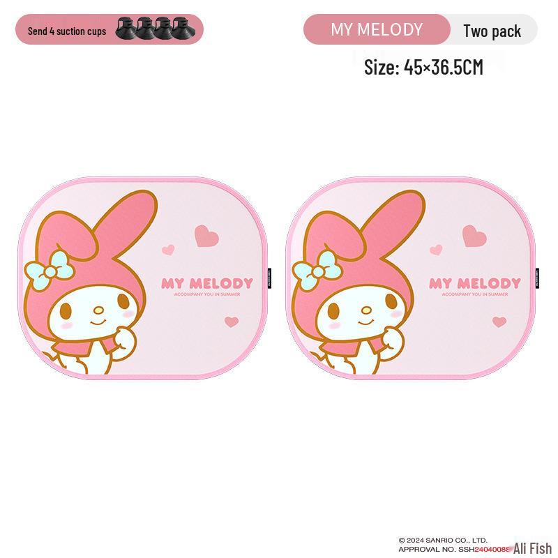 Sanrio Kuromi Car Window Sunshade Curtains - Heat Insulating Sun Blocker