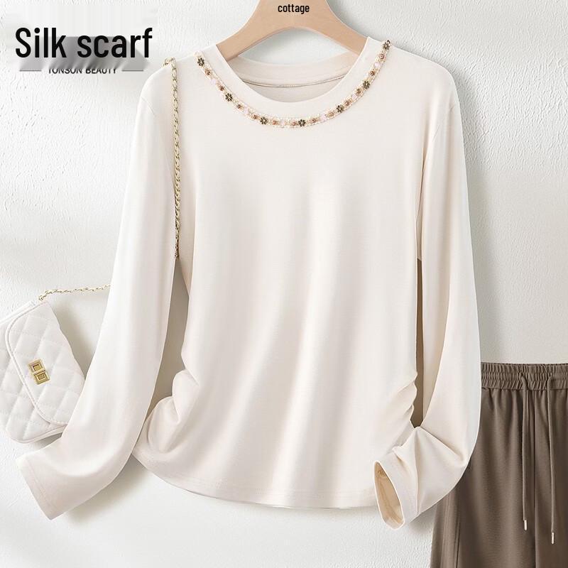 Women s Stylish Round Neck Long Sleeve Top L